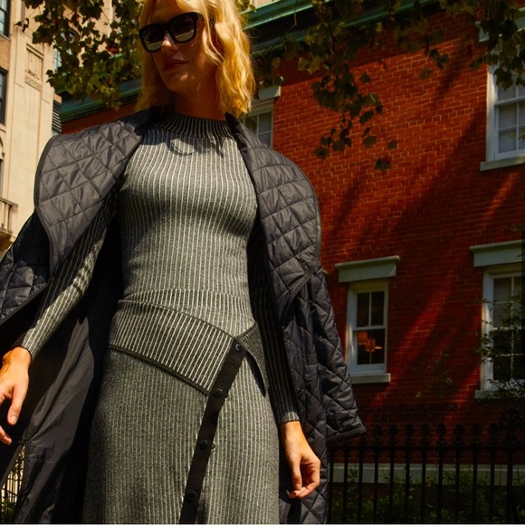 NEW Etcetera Pinnacle Quilted Long Coat Black Size Large - Picture 2 of 11